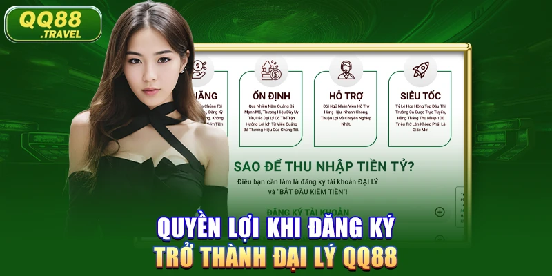 Đại Lý QQ88 - Kiếm Tiền Khi Chơi Game Trực Tuyến 2 Quyền lợi khi đăng ký trở thành đại lý QQ88